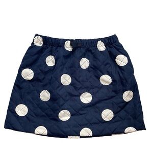 Crewcuts J.Crew girls navy blue with white polka dots quilted skirt size 10
